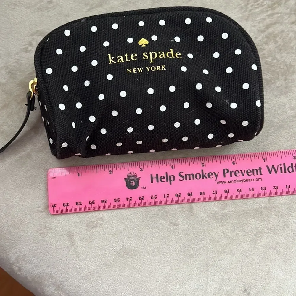 *Kate Spade* Small Canvas Polka Dot Cosmetic Pouch EUC